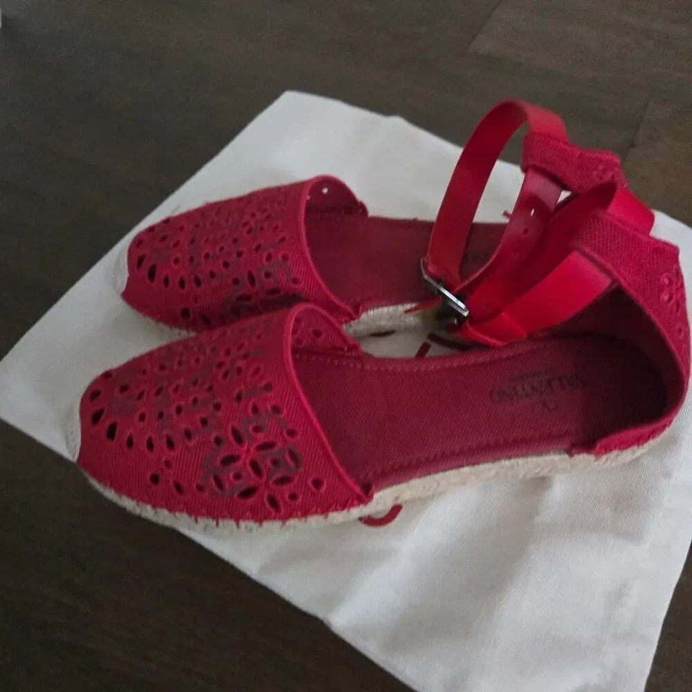 Valentino Ankle Strap Sangallo Espadrilles Shoes Sandals size 40 9 New